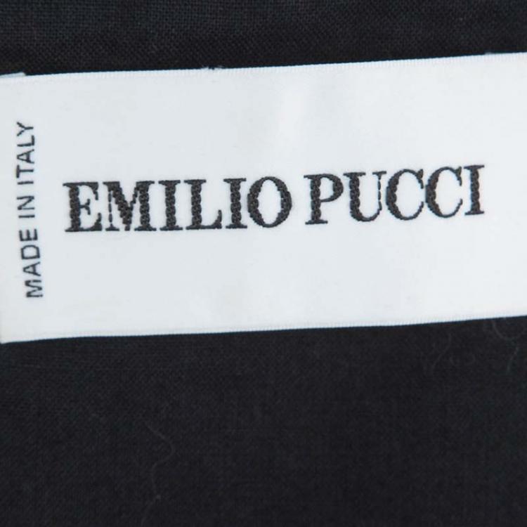 Pre Owned Emilio Pucci Green Knit Scalloped Lace Trim Sleeveless Bodycon Dress S