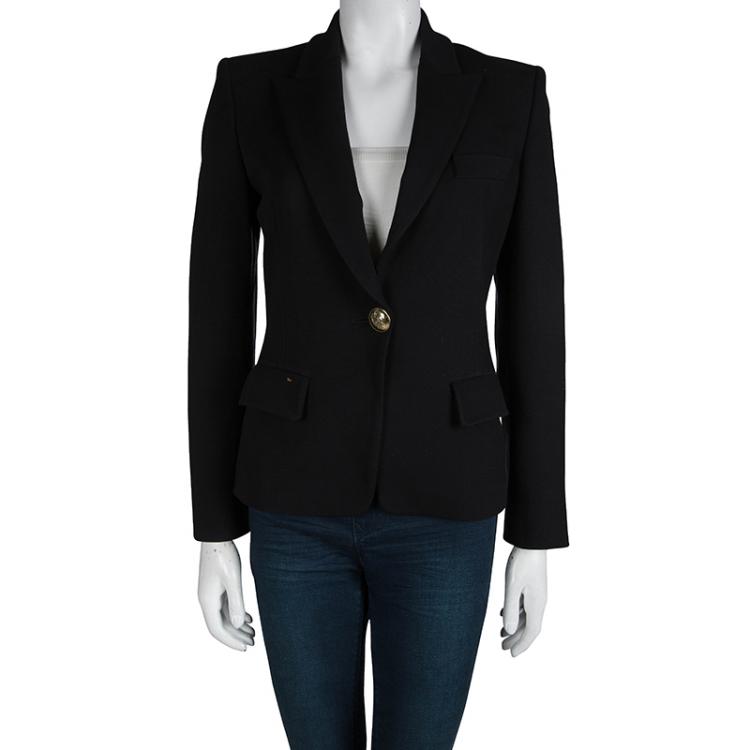 Pre Owned Emilio Pucci Black Notched Collar Blazer M