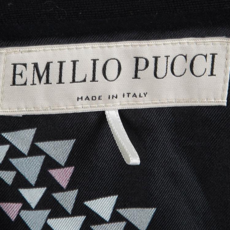 Pre Owned Emilio Pucci Black Notched Collar Blazer M