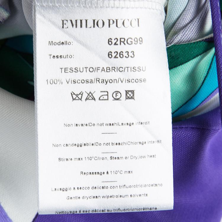 Pre Owned Emilio Pucci Multicolor Printed Knit Halter Dress M