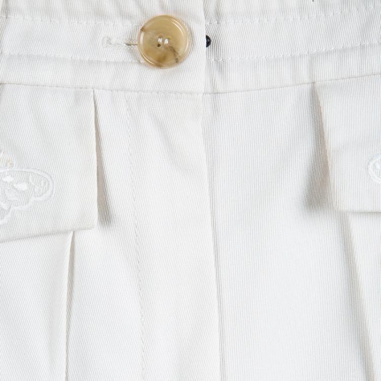 Pre Owned Emilio Pucci Off White Cutout Butterfly Embroidered Shorts M