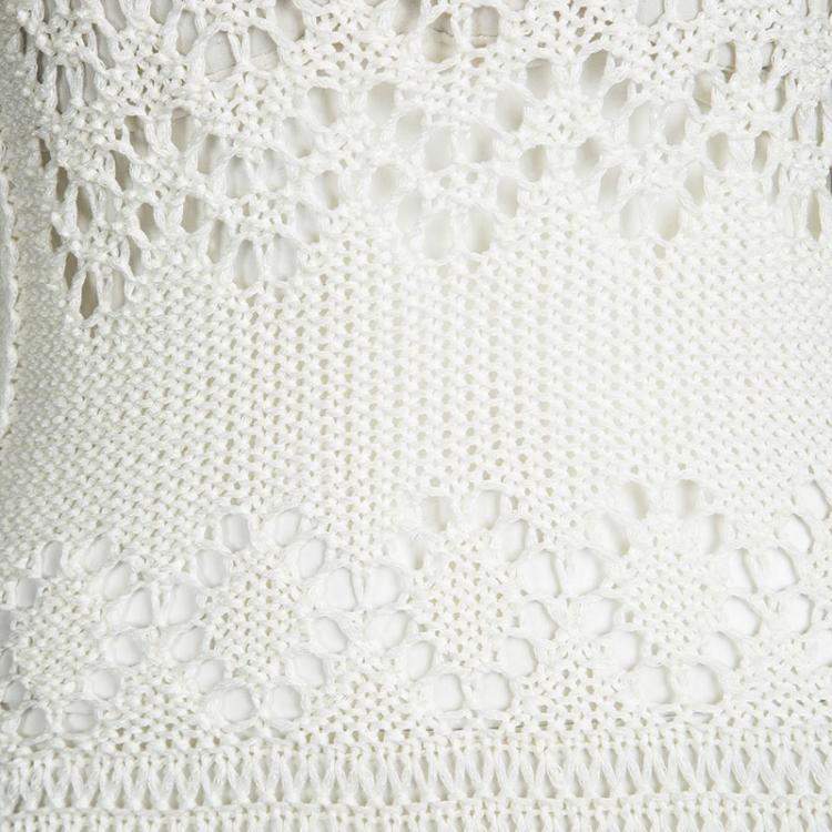 مملوكة مسبقًا Emilio Pucci Cream Perforated Chunky Knit Sleeveless Maxi Dress M