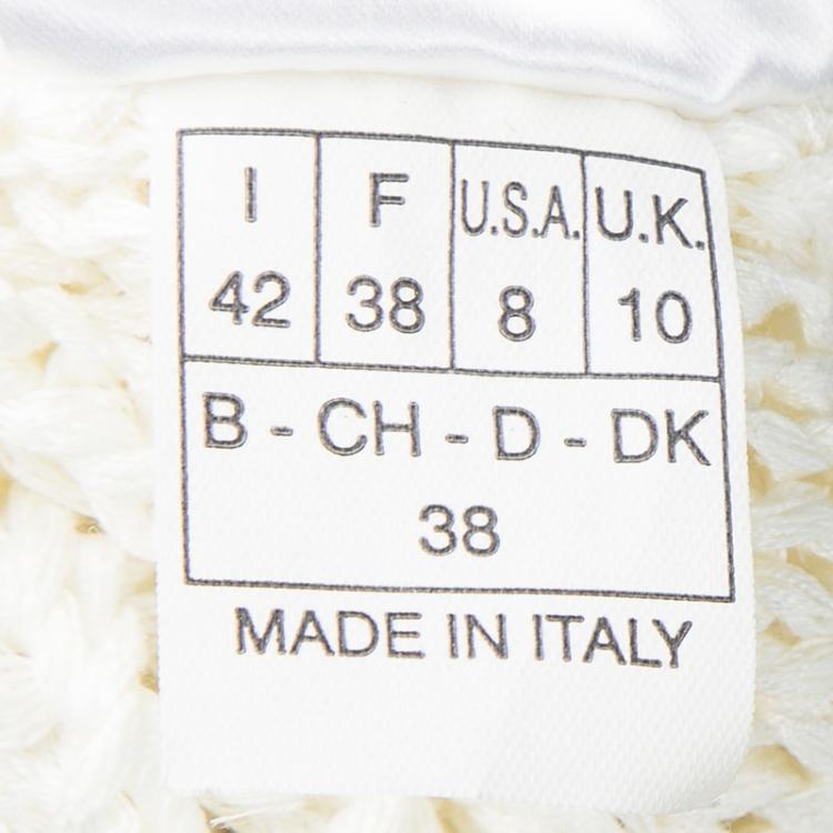 مملوكة مسبقًا Emilio Pucci Cream Perforated Chunky Knit Sleeveless Maxi Dress M