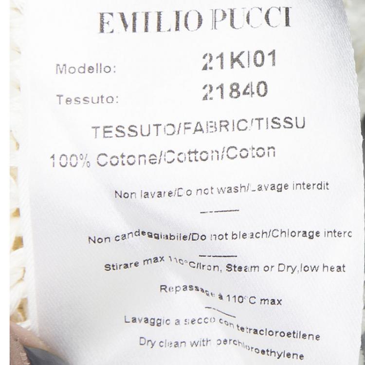 مملوكة مسبقًا Emilio Pucci Cream Perforated Chunky Knit Sleeveless Maxi Dress M