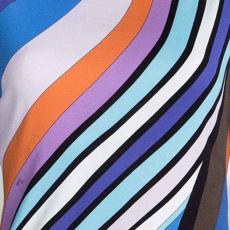 Pre Owned Emilio Pucci Multicolor Printed Top and Pant Set L