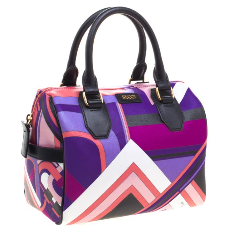 Pre Owned Emilio Pucci Multicolor Printed PVC Boston Bag