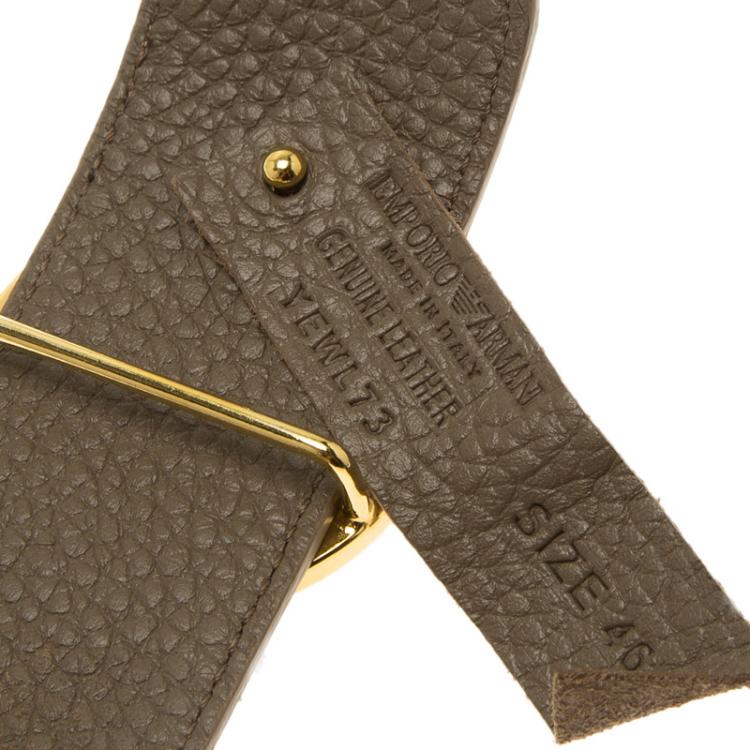 Pre Owned Emporio Armani Brown and Beige Leather Reversible Belt 115 CM