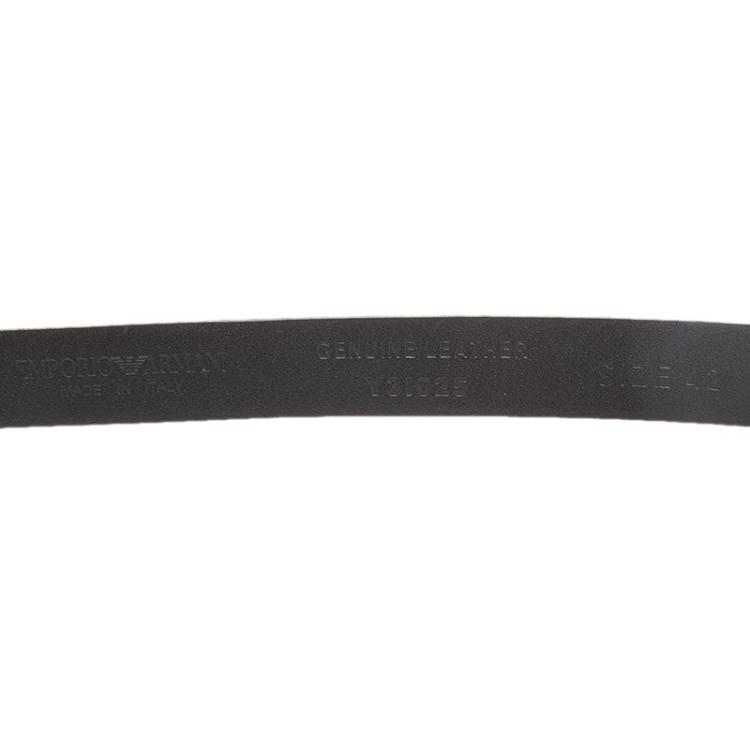 Pre Owned Emporio Armani Metallic Blue Skinny Belt 105 CM