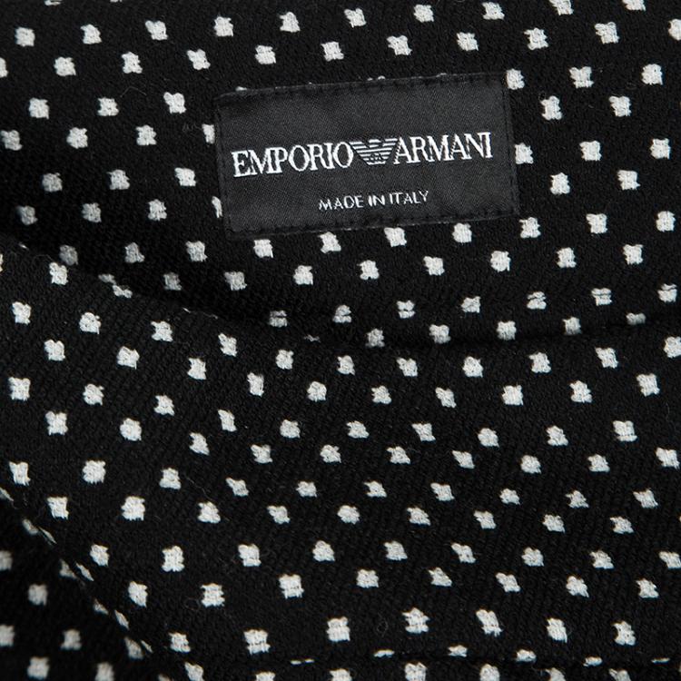 Pre Owned Emporio Armani Monochrome Woven Maxi Pencil Skirt L