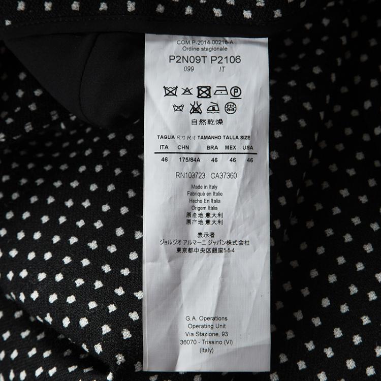 Pre Owned Emporio Armani Monochrome Woven Maxi Pencil Skirt L