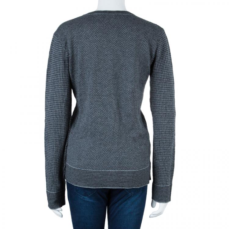 Pre Owned Emporio Armani Grey Cardigan M