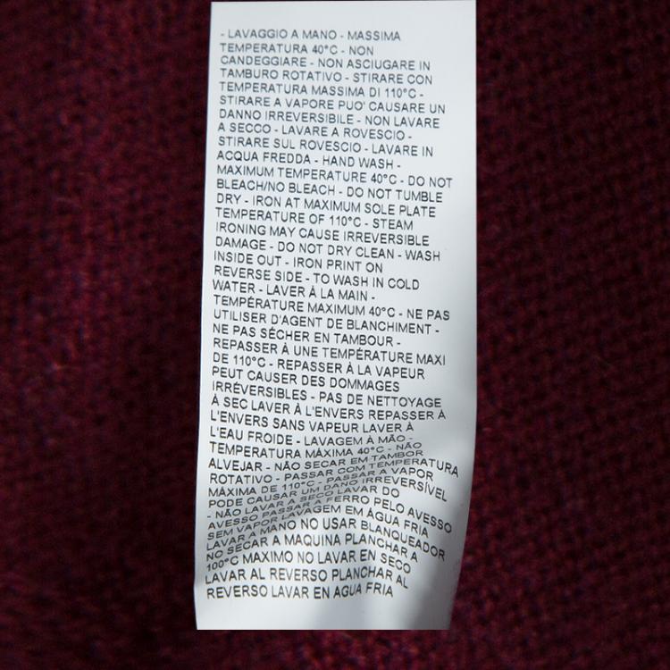 Pre Owned Emporio Armani Maroon Sequin Ruffle Collar Detail Long Sleeve Buttondown Cardigan M
