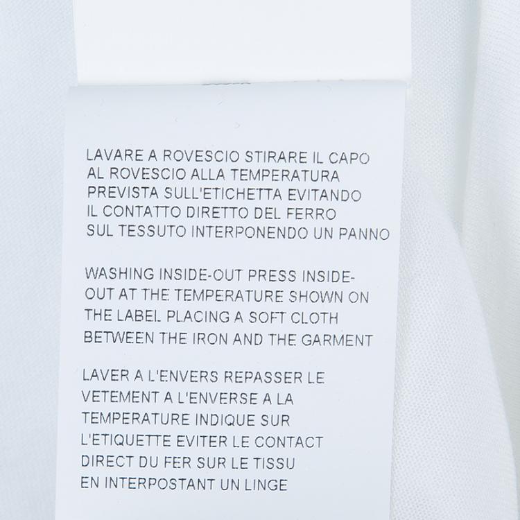 Pre Owned Emporio Armani White Studded Logo T-Shirt L