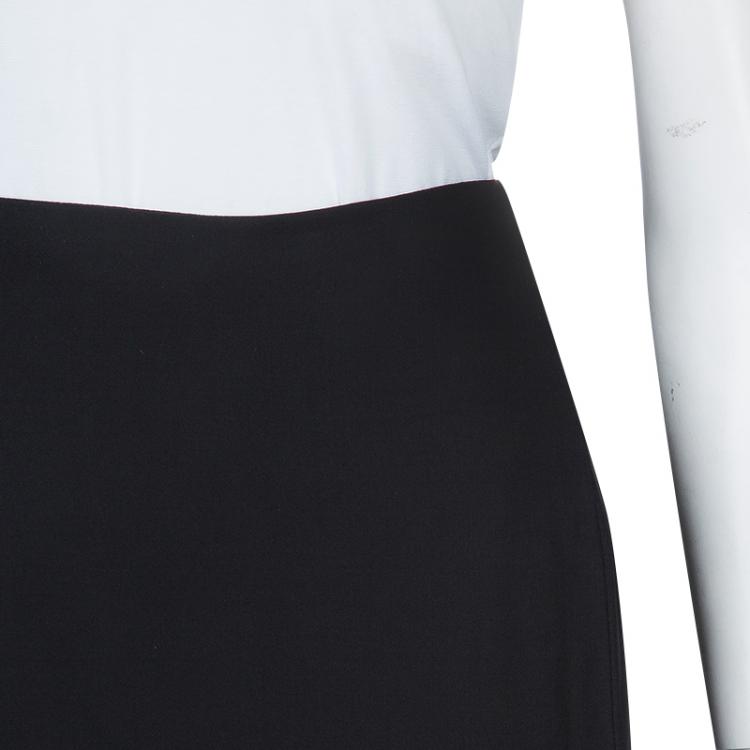 Pre Owned Emporio Armani Black Silk Maxi Skirt  M