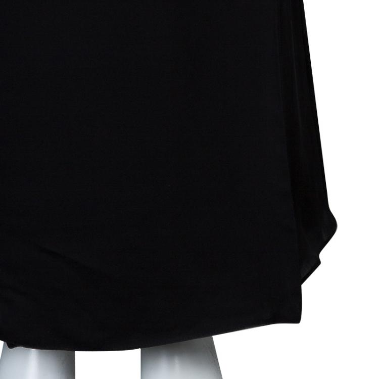 Pre Owned Emporio Armani Black Silk Maxi Skirt  M