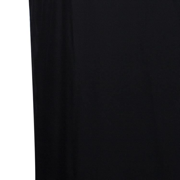 Pre Owned Emporio Armani Black Silk Maxi Skirt  M