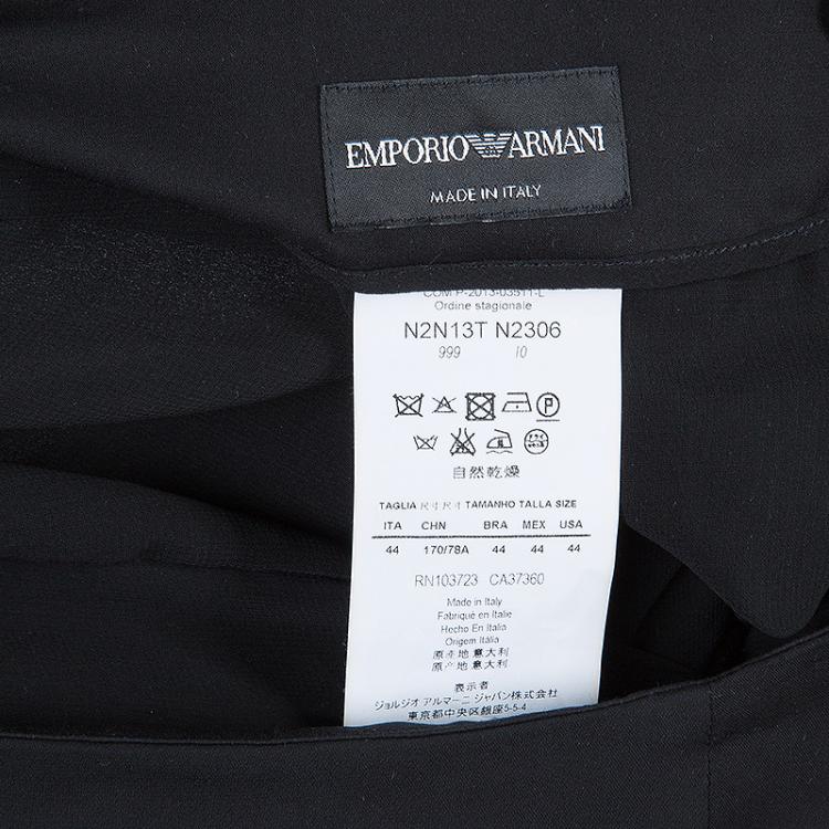 Pre Owned Emporio Armani Black Silk Maxi Skirt  M