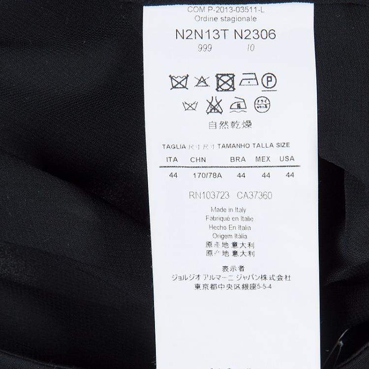 Pre Owned Emporio Armani Black Silk Maxi Skirt  M
