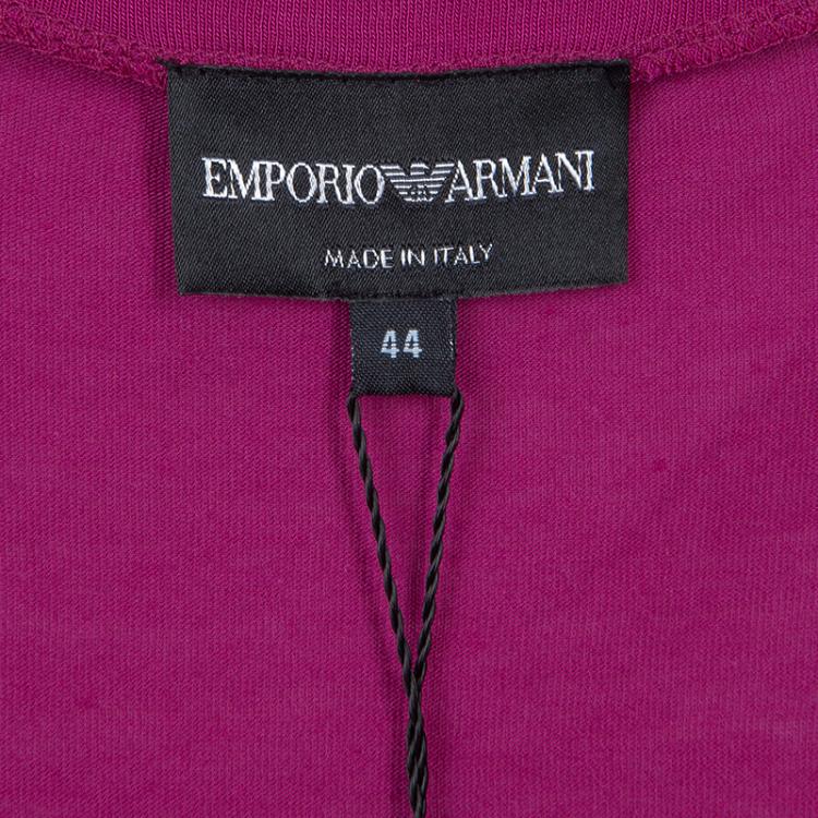 Pre Owned Emporio Armani Pink Studded Logo T-Shirt M