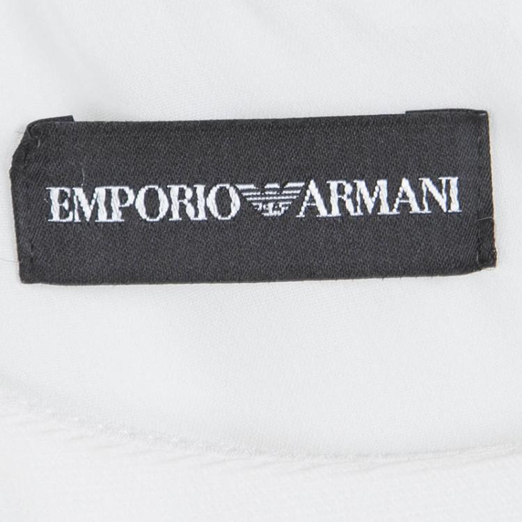 Pre Owned Emporio Armani White Draped Pocket Detail Sleeveless Dress M