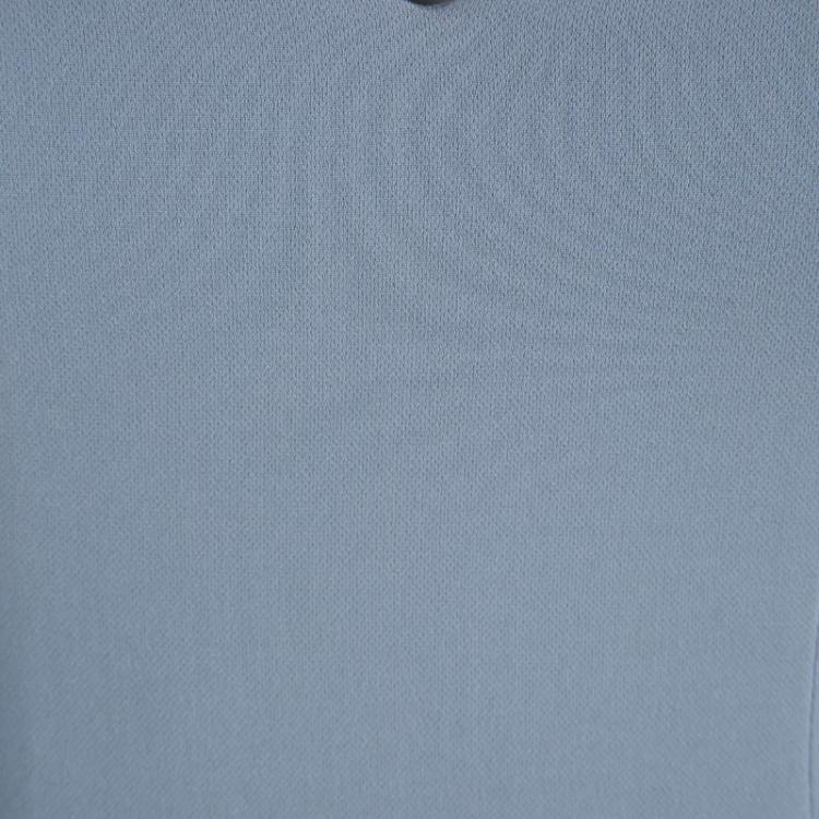 Pre Owned Emporio Armani Grey V-neck Button Detail Fitted Dress S