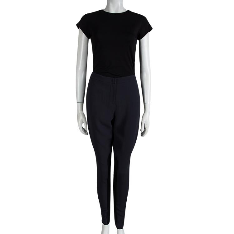 Pre Owned Emporio Armani Grey Contrast Panel Detail Trousers M