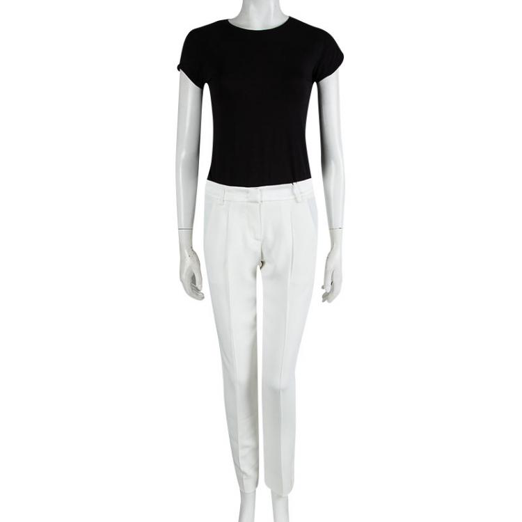 Pre Owned Emporio Armani Elite White Tailored Trousers S
