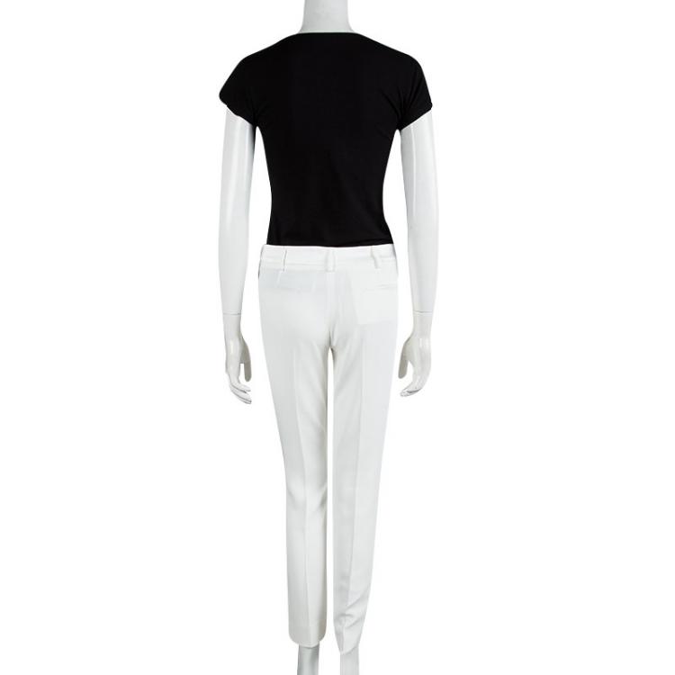Pre Owned Emporio Armani Elite White Tailored Trousers S