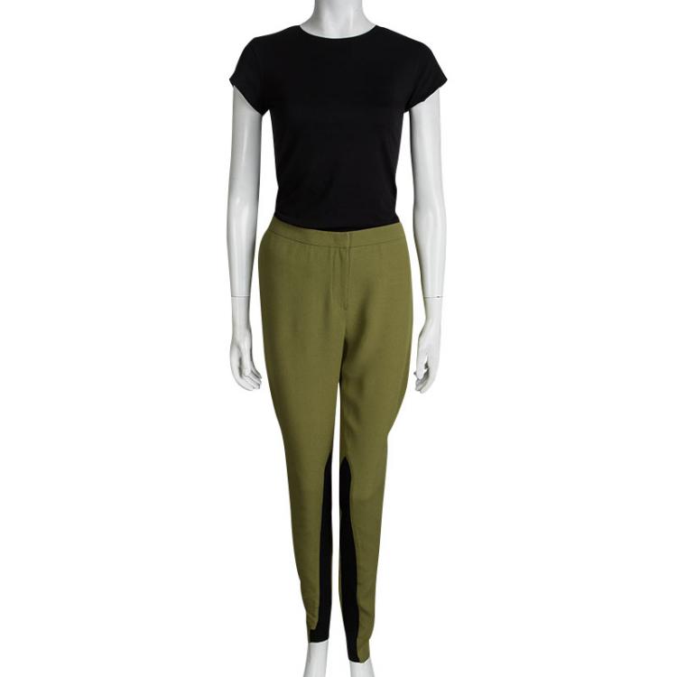 Pre Owned Emporio Armani Green Paneled Trousers M