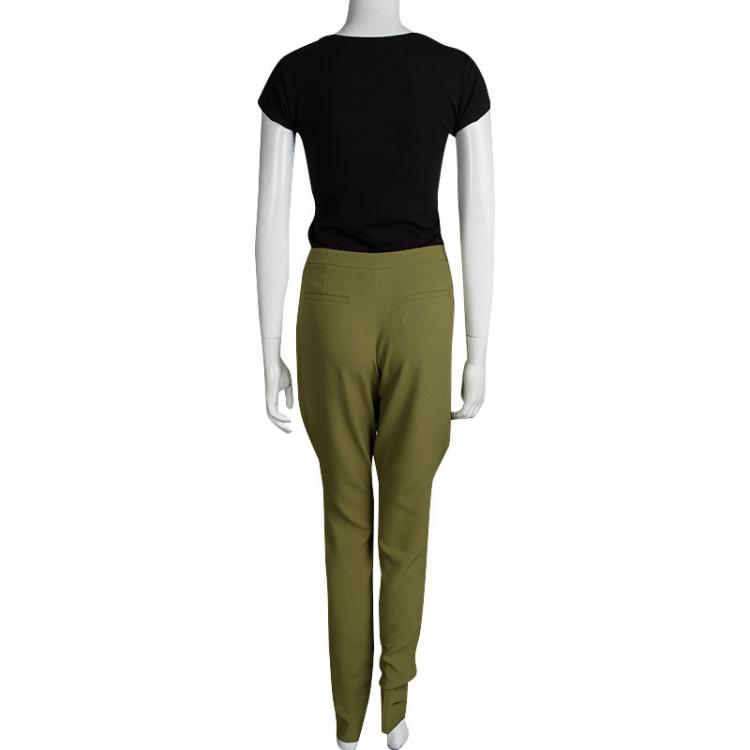Pre Owned Emporio Armani Green Paneled Trousers M