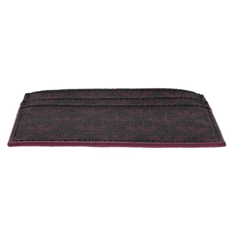 Pre Owned Emporio Armani Purple Canvas Logo Print Card Holder