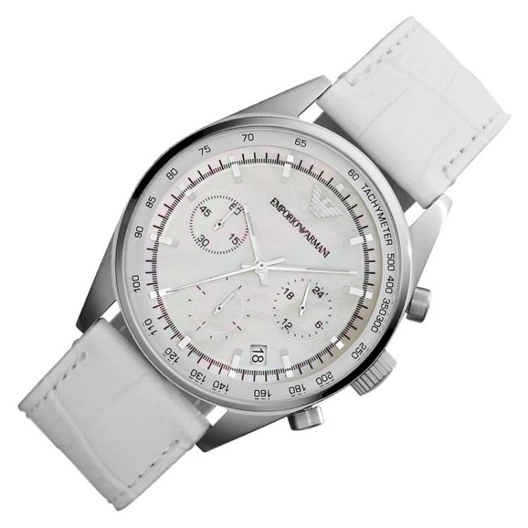 Pre Owned Emporio Armani Mother of Pearl Stainless Steel AR6011 Women's Wristwatch 35MM