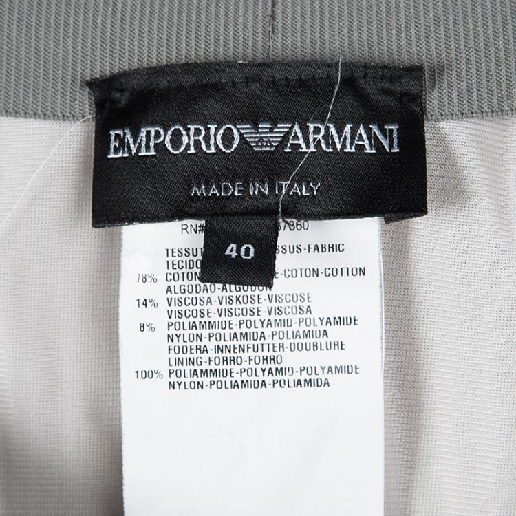 Pre Owned Emporio Armani Grey and Pink Pleated Skirt S