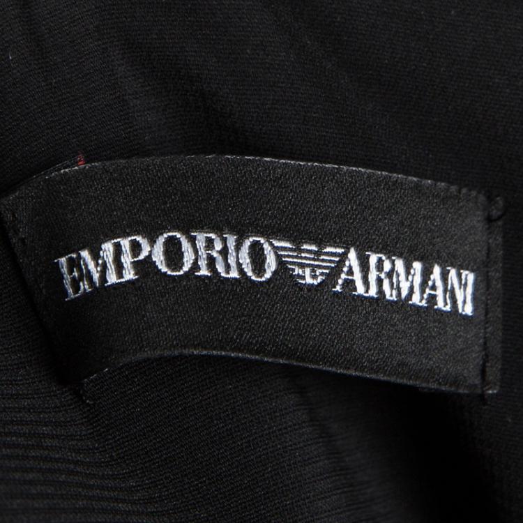 مملوكة مسبقًا Emporio Armani Black High Neck Long Sleeve Dress M
