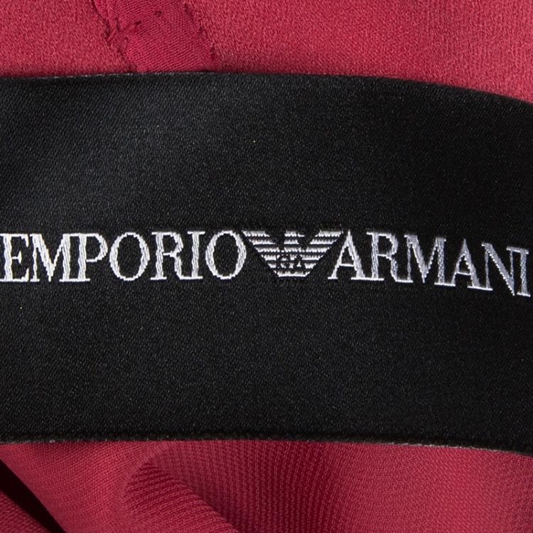 Pre Owned Emporio Armani Pink Beadwork Embellished Strappy Dress M