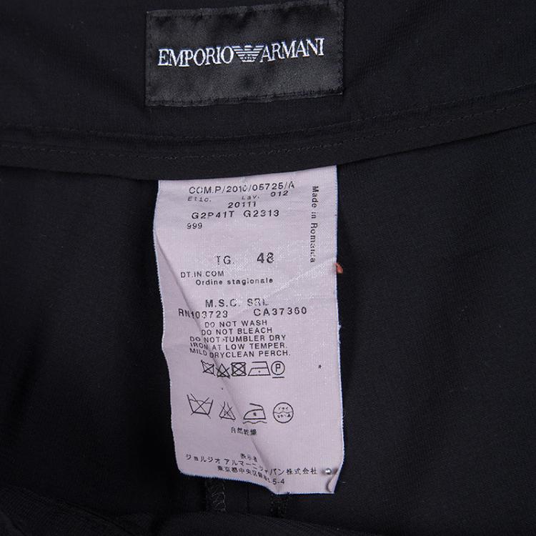 Pre Owned Emporio Armani Black Loose Fit Pants L
