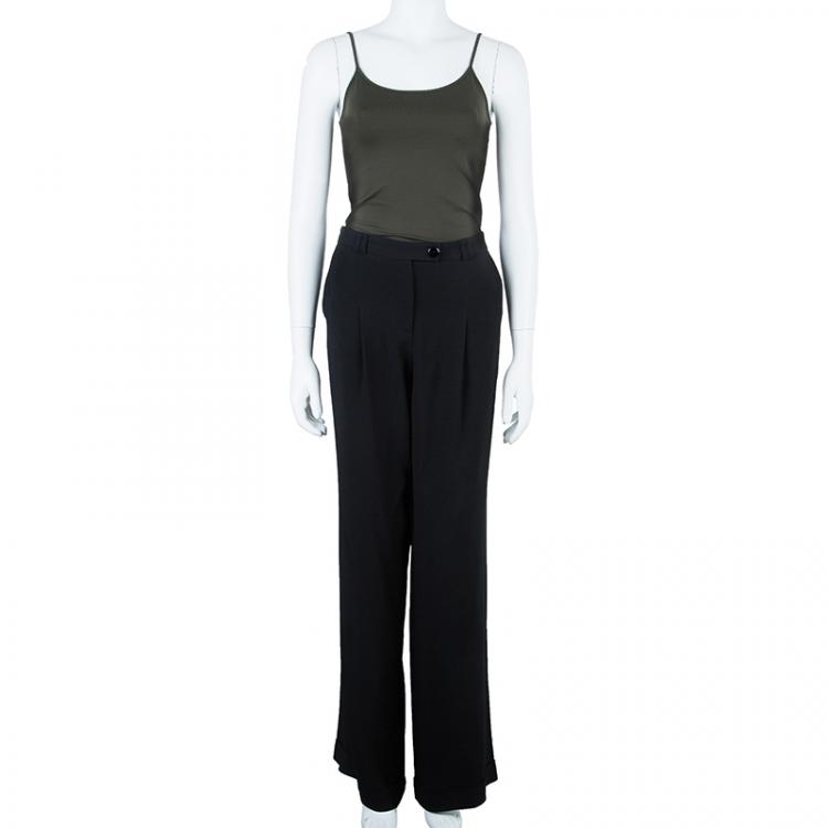 Pre Owned Emporio Armani Black Formal Trousers L
