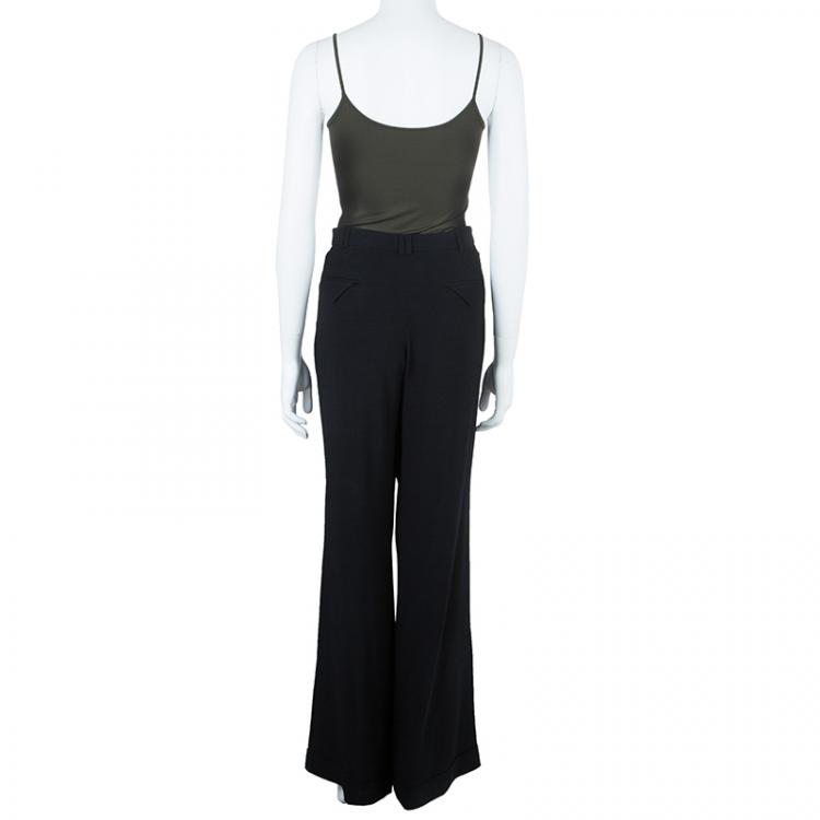 Pre Owned Emporio Armani Black Formal Trousers L