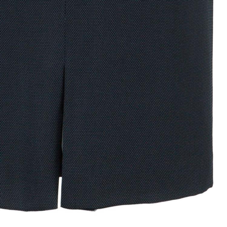Pre Owned Emporio Armani Black Ruched Front Skirt Suit M