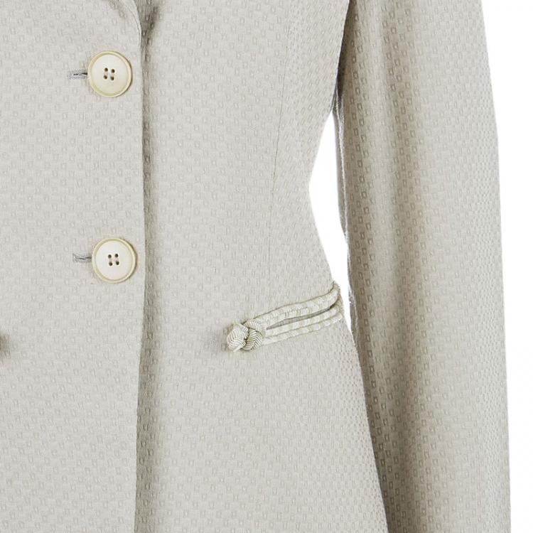 Pre Owned Emporio Armani Beige Skirt Suit M