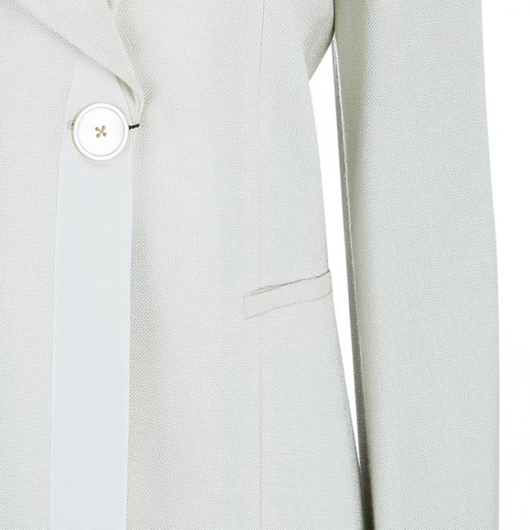 Pre Owned Emporio Armani Cream Fitted Blazer L