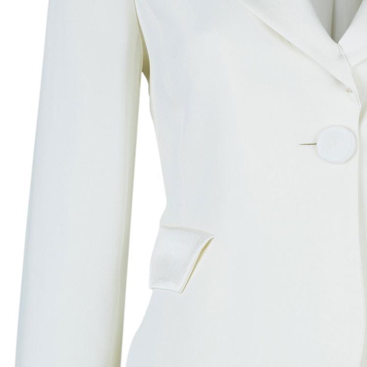 Pre Owned Emporio Armani White Silk Blazer S