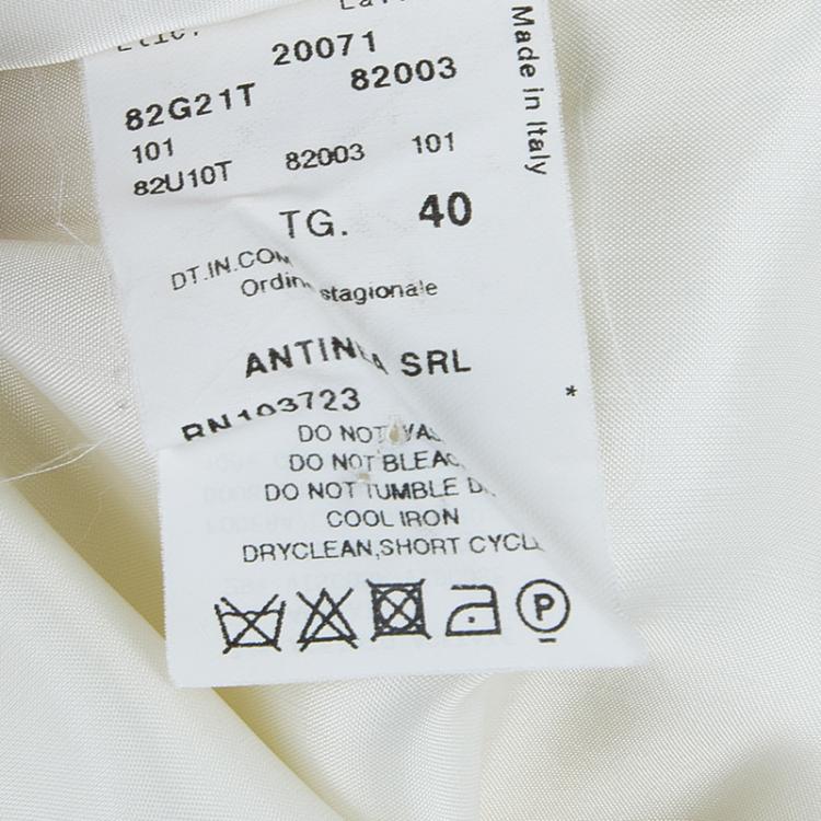 Pre Owned Emporio Armani White Silk Blazer S