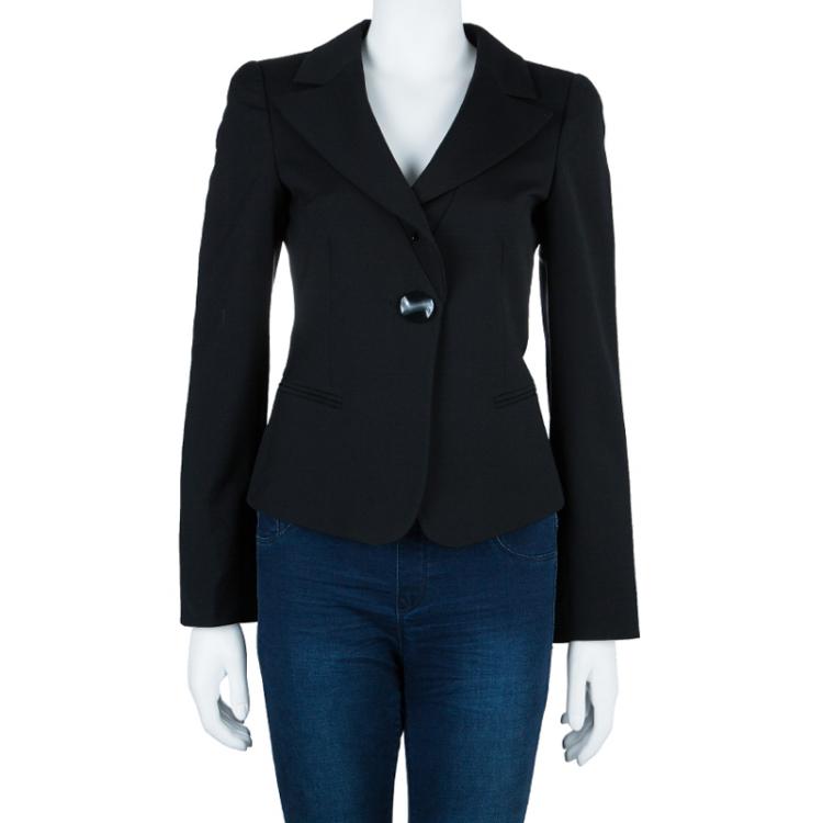 مملوكة مسبقًا Emporio Armani Black Tailored Blazer S