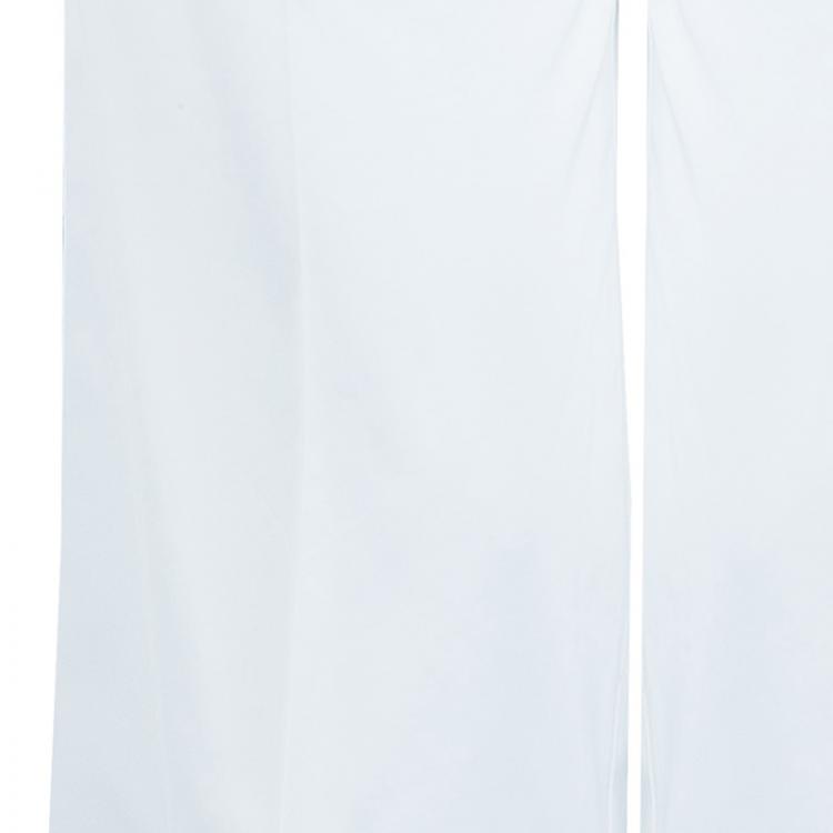 Pre Owned Emporio Armani White Flared Denim Jeans S