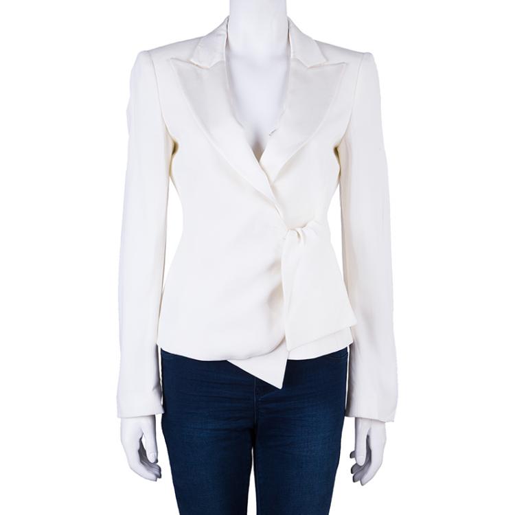 Pre Owned Emporio Armani White Tailored Blazer M