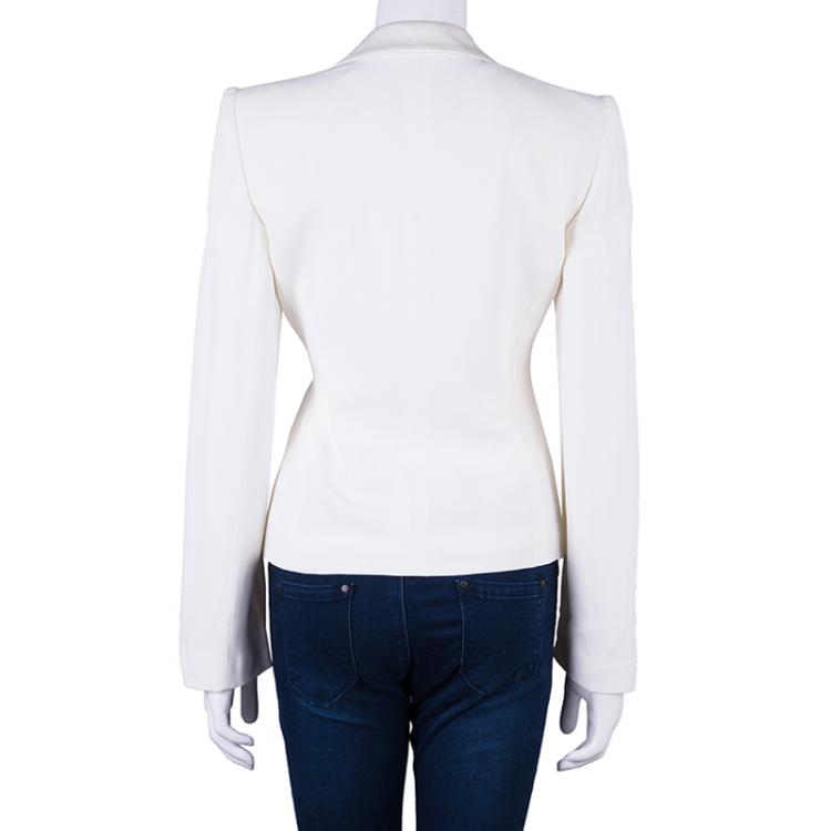 Pre Owned Emporio Armani White Tailored Blazer M