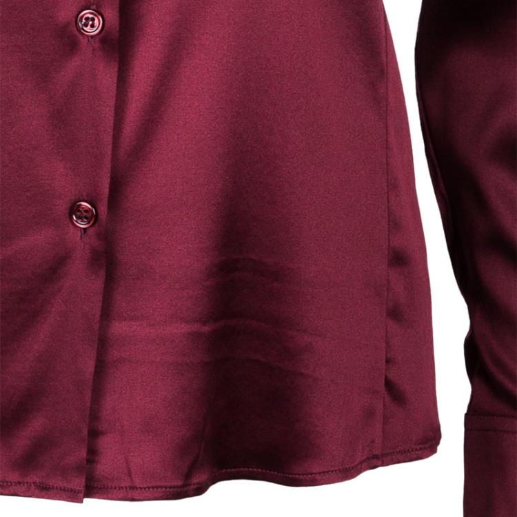 Pre Owned Emporio Armani Red Silk Blouse S