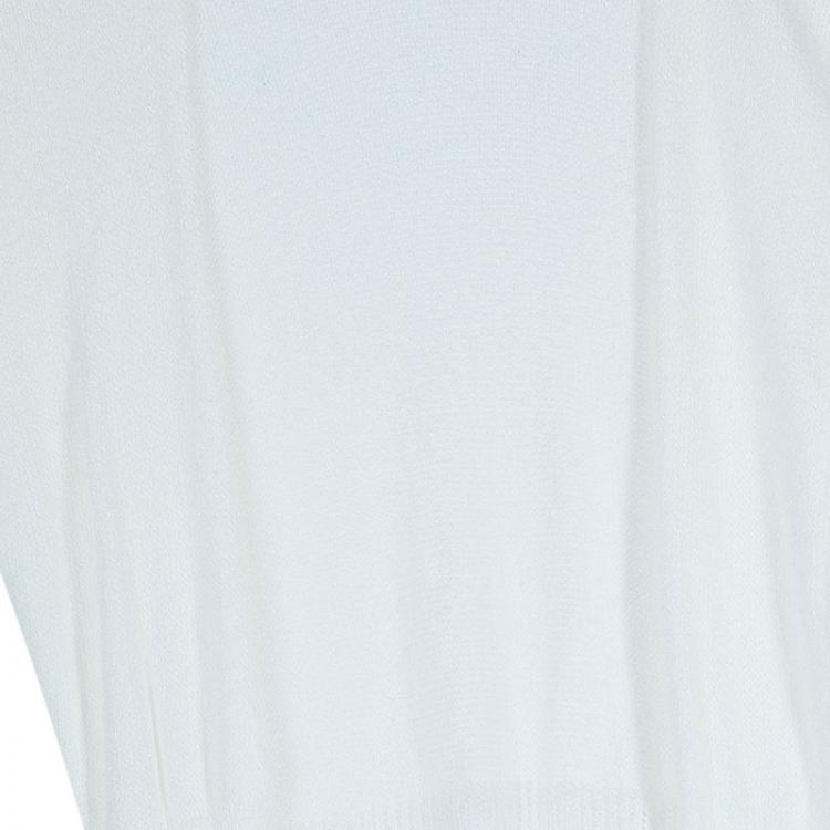 Pre Owned Emporio Armani White Knit Cardigan/Top M
