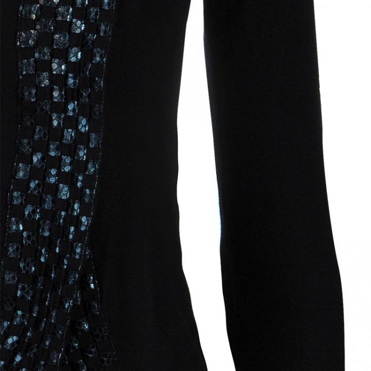 Pre Owned Emporio Armani Black Embellished Cardigan S